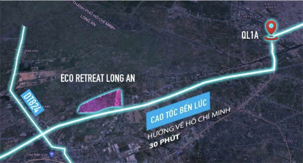 Eco Retreat Long An có khả năng kết nối vùng nhanh chóng, thuận tiện